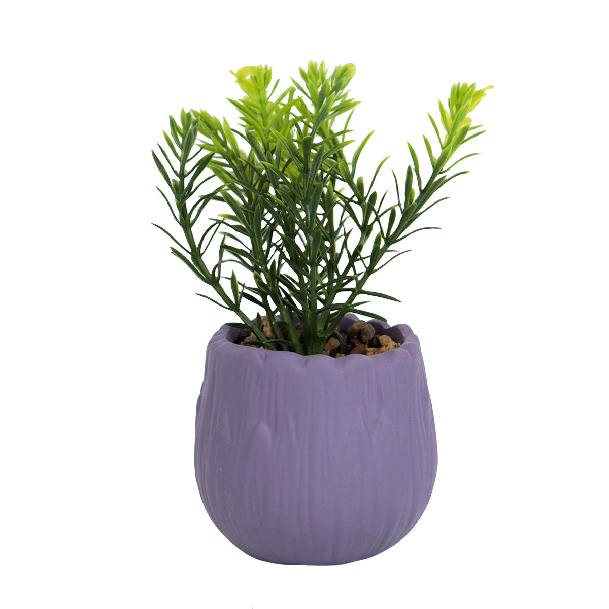 Maceta Color Morado con Planta Artificial