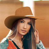 Sombrero de Paja color Naranja con Cinta Beige