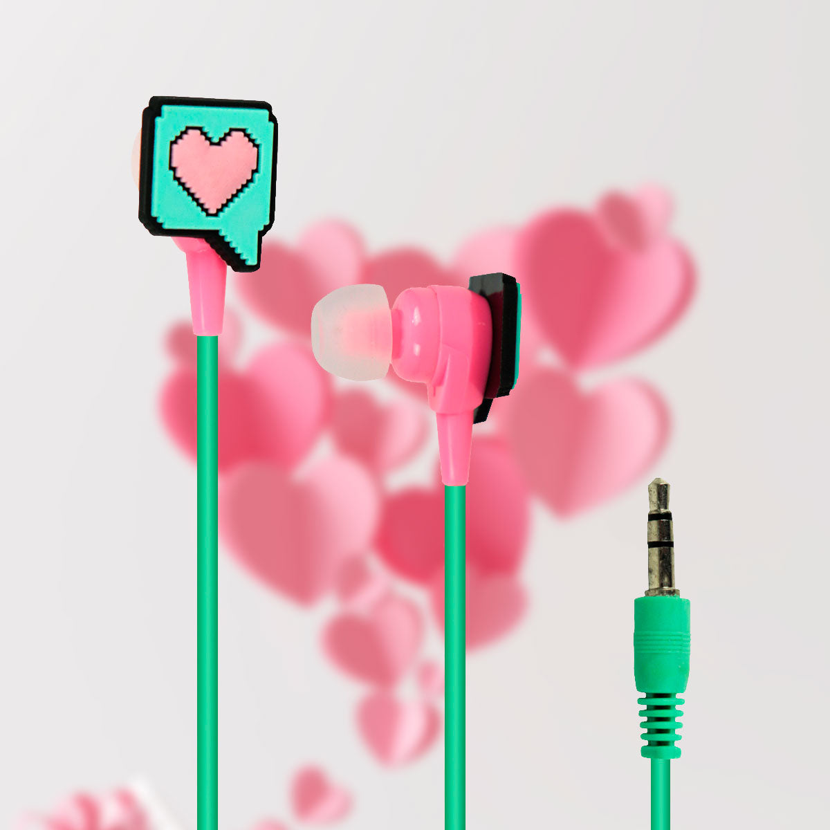 Audífonos Alámbricos de Corazón Inkanto Rosa/Aqua