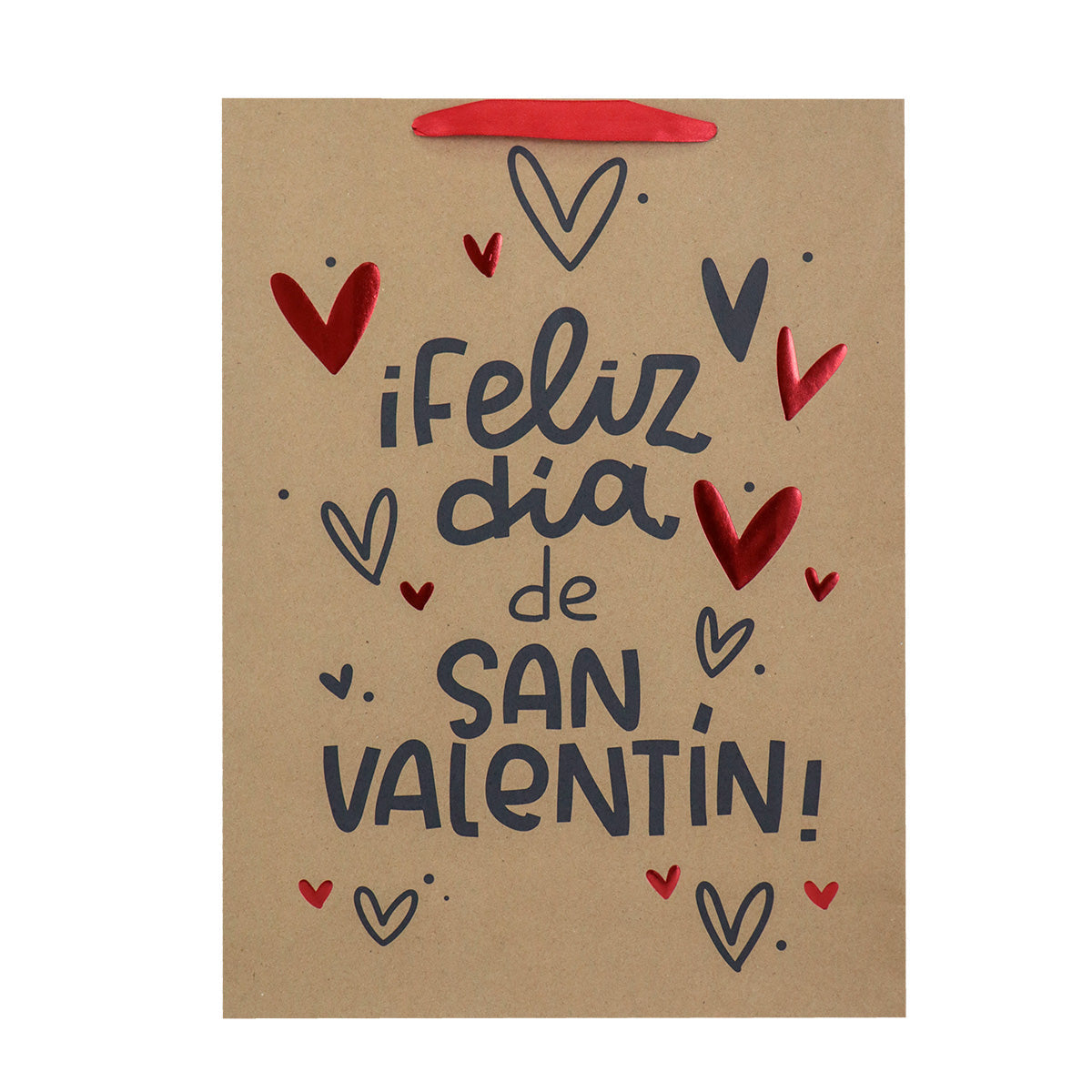 Bolsa de Regalo de Papel Kraft Feliz San Valentín