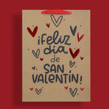 Bolsa de Regalo de Papel Kraft Feliz San Valentín