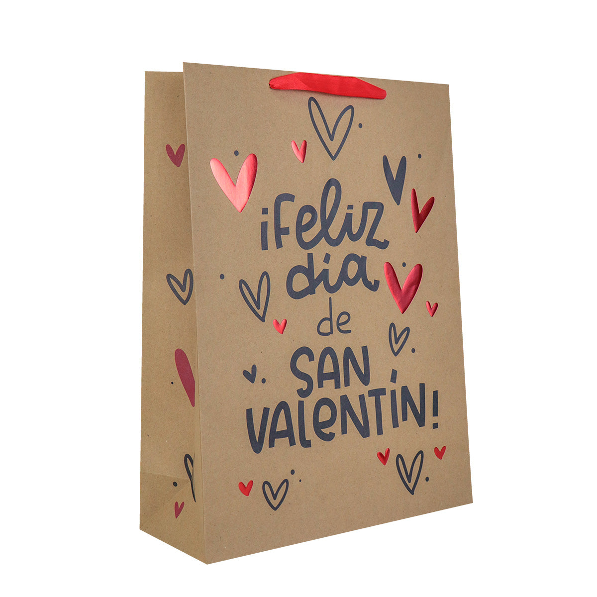 Bolsa de Regalo de Papel Kraft Feliz San Valentín