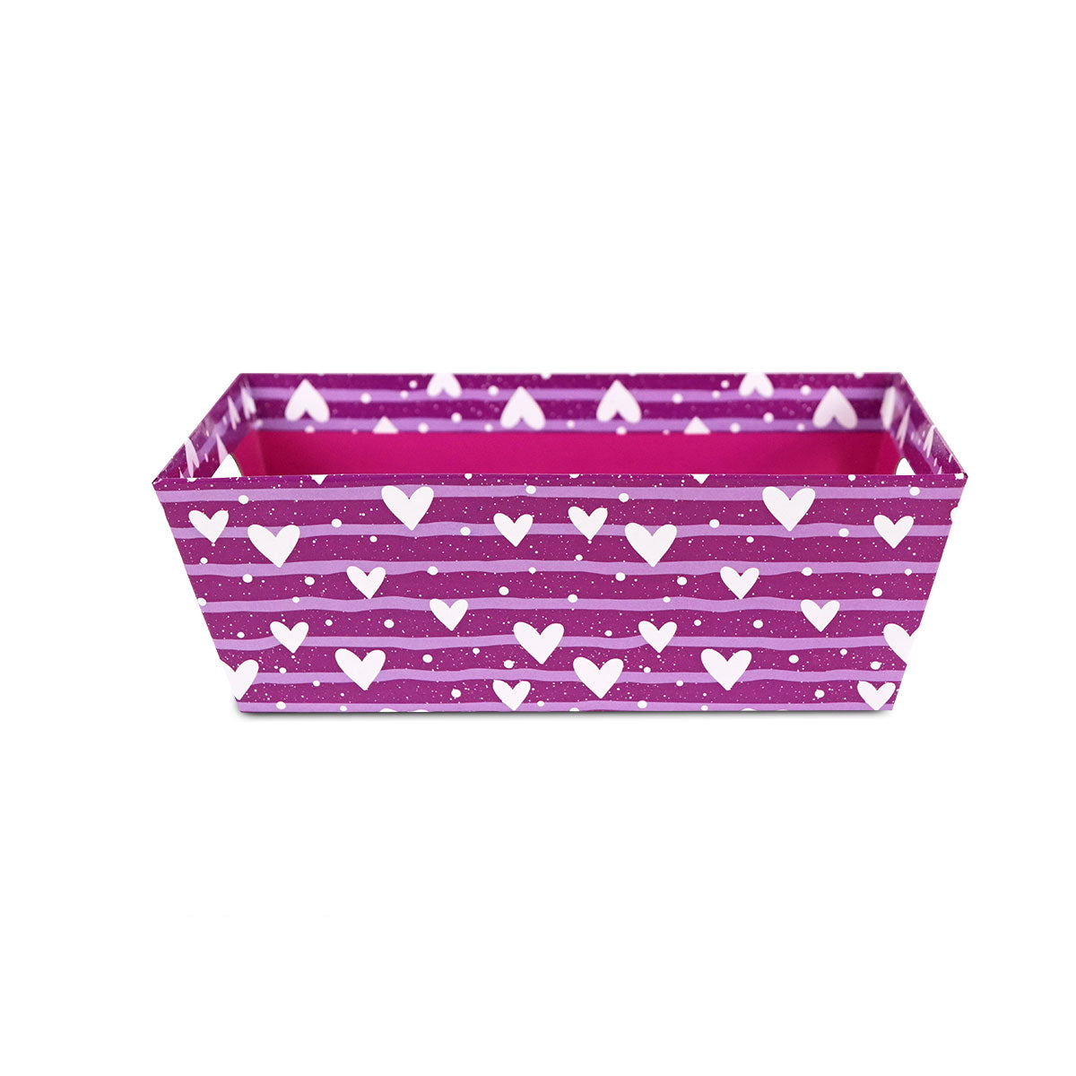 Caja Multiusos de Corazones Morado/Blanco