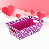 Caja Multiusos de Corazones Morado/Blanco