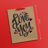 Bolsa de Regalo de Papel Kraft para San Valentín