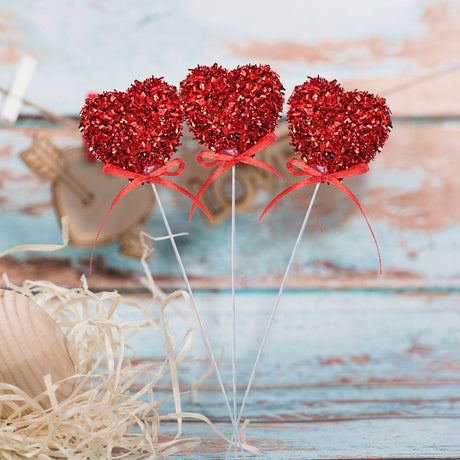 Corazones Decorativos Color Rojo, 3 piezas.