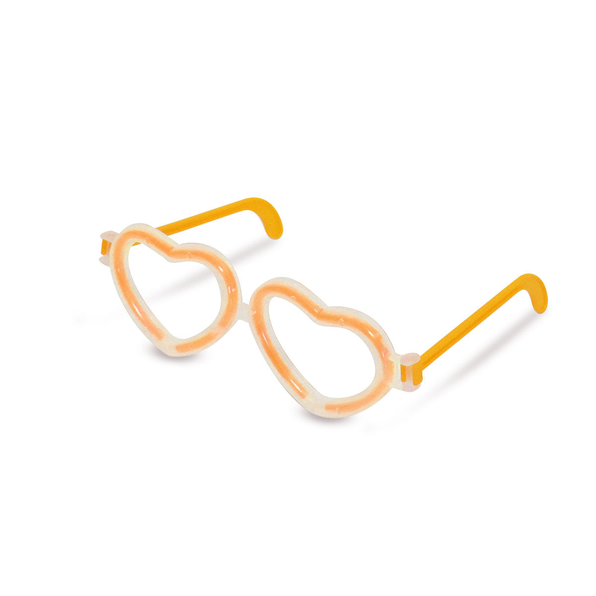 Lentes en forma de Corazón Naranja Neón