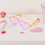 Lentes en forma de Corazón Rosa Neón