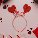 Diadema Love con Diamantina Color Rojo, 20 cm.