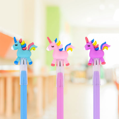 Lapiceros Tipo Pencil Unicornio con 3 Pza.