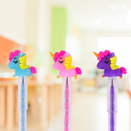 Lapiceros Tipo Pencil Unicornios Bebés con 3 Pza.