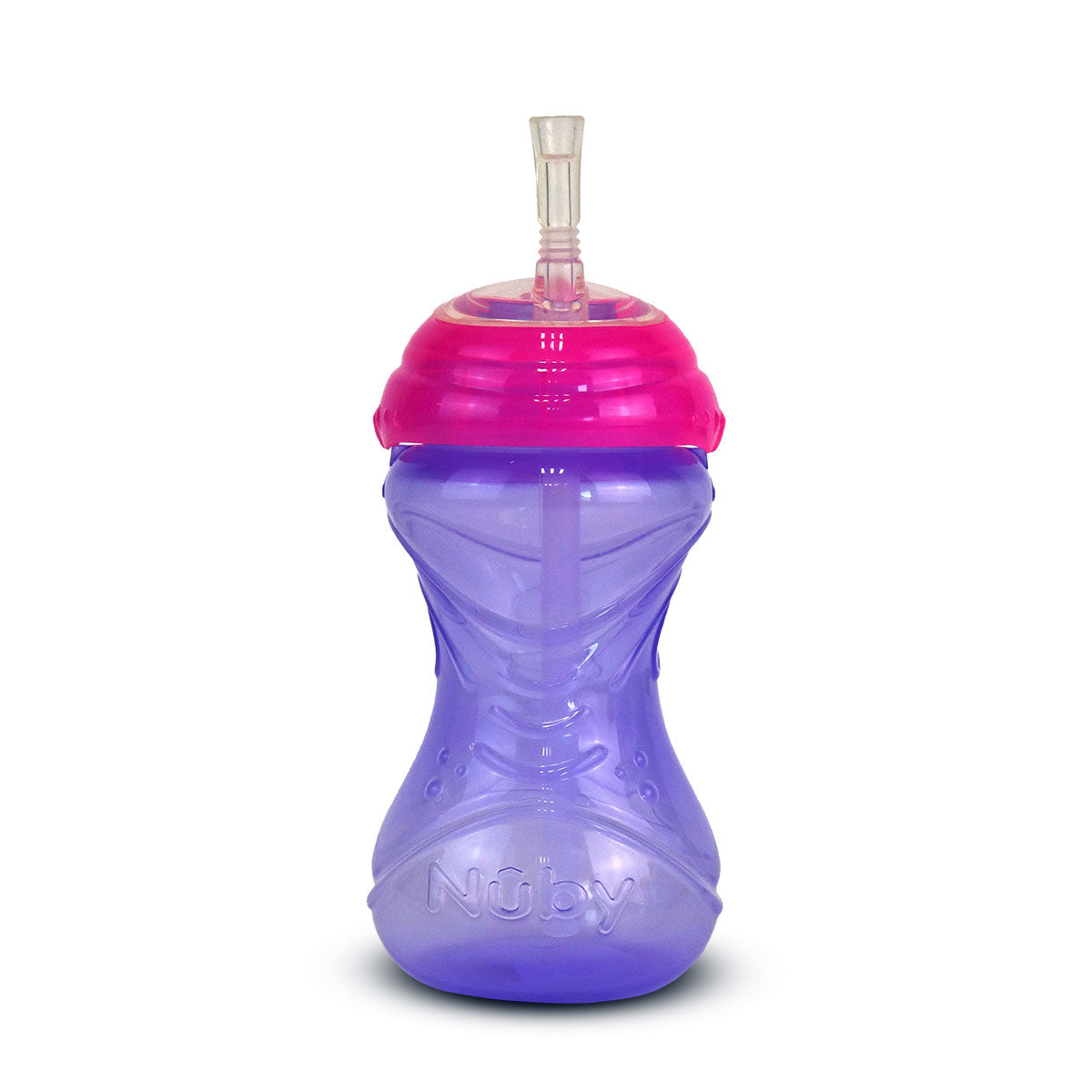 Vaso Nuby con Tapa y Popote para Niños, Color Morado.