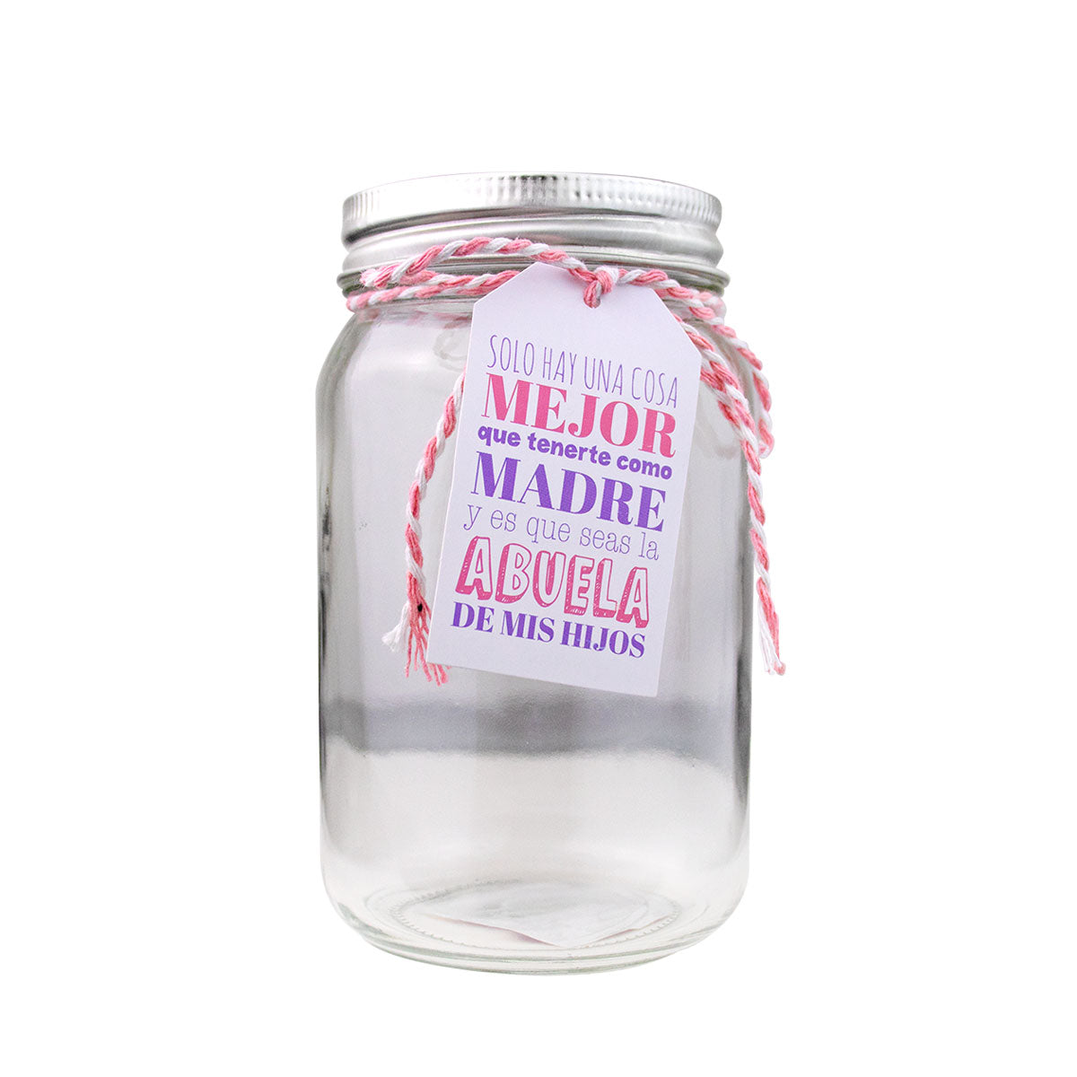 Mason Jar de Vidrio Decorado La Mejor Mamá, Día de las Madres