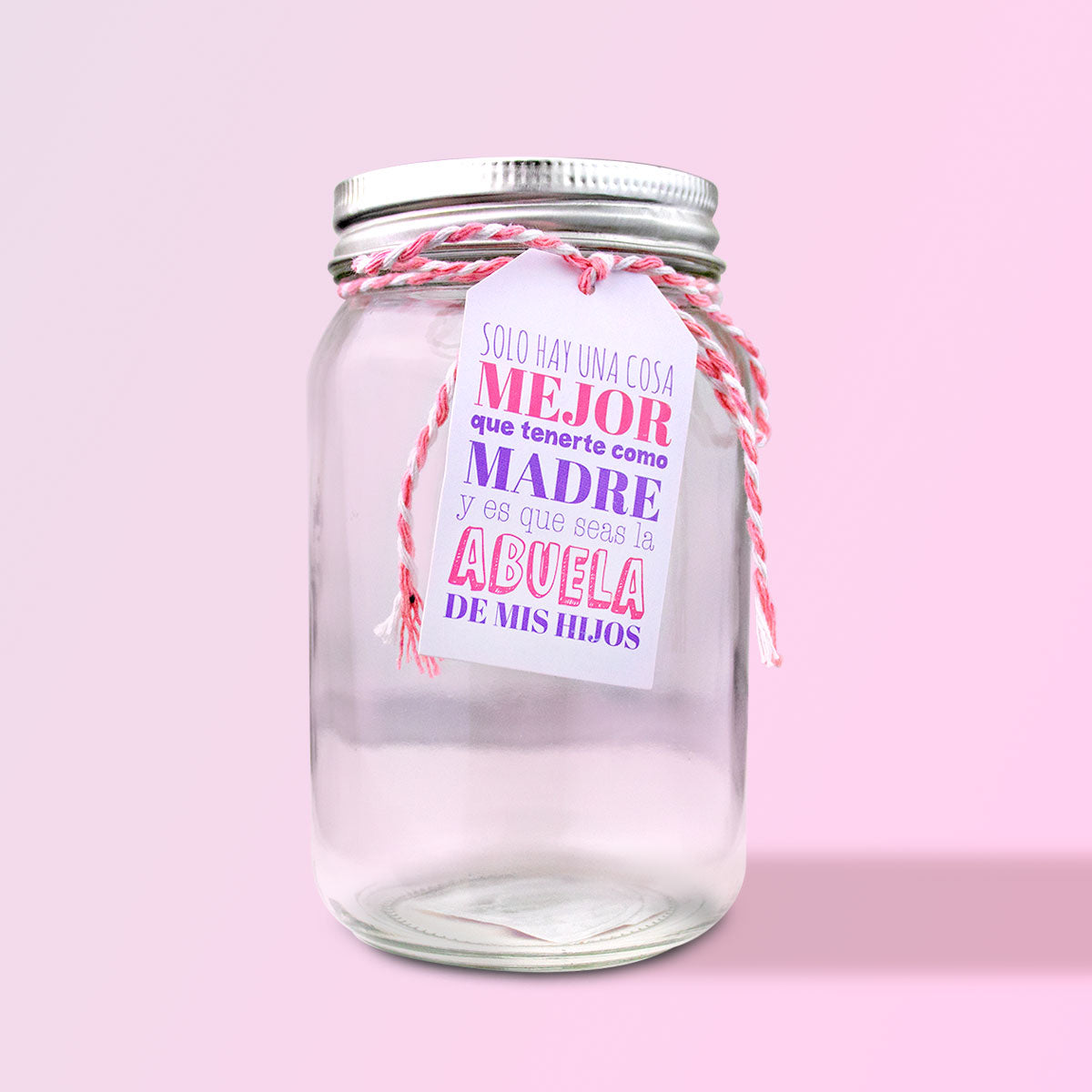 Mason Jar de Vidrio Decorado La Mejor Mamá, Día de las Madres