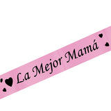 Banda/Cinta La Mejor Mamá color Rosa, Día de las Madres