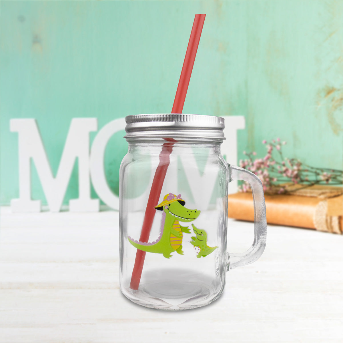 Mason Jar Cocodrilo 450ml, Día de las Madres