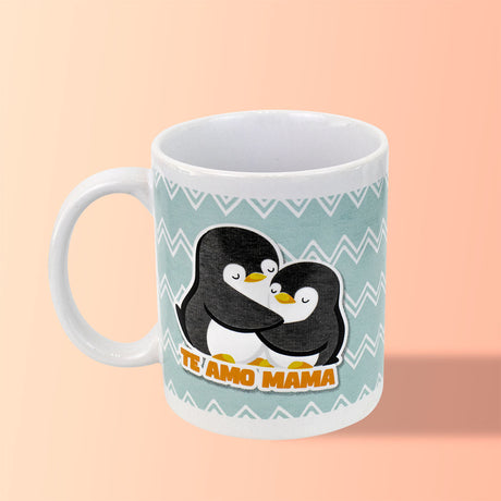 Taza Te Amo Mamá Pingüino 325ml, Día de las Madres