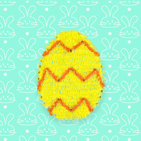 Adorable Huevo Amarillo de tinsel, Pascua