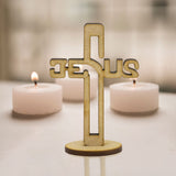 MDF Decorativo Cruz Jesús 10cm