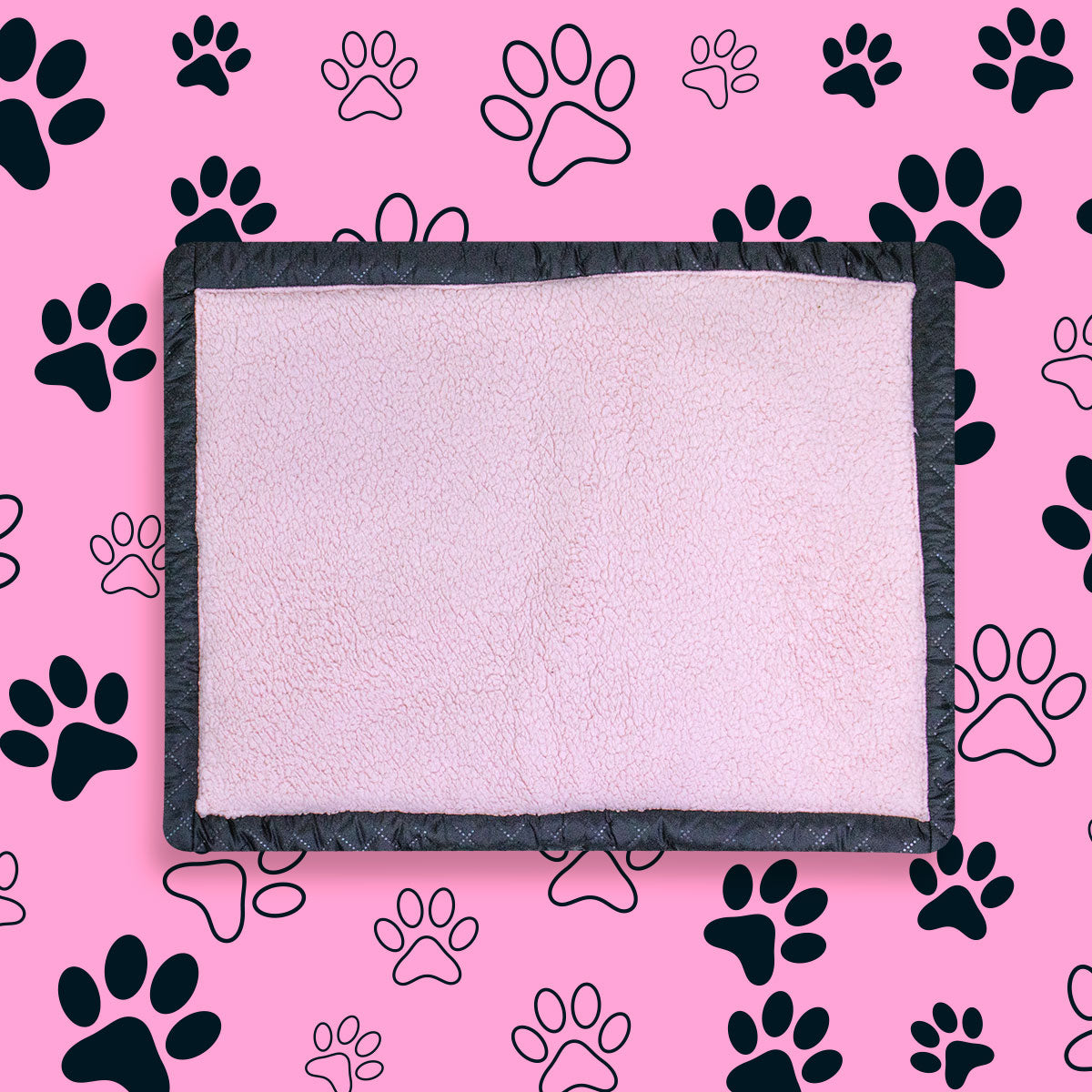 Cama para Mascota Color Negro con Rosa 68x58cm