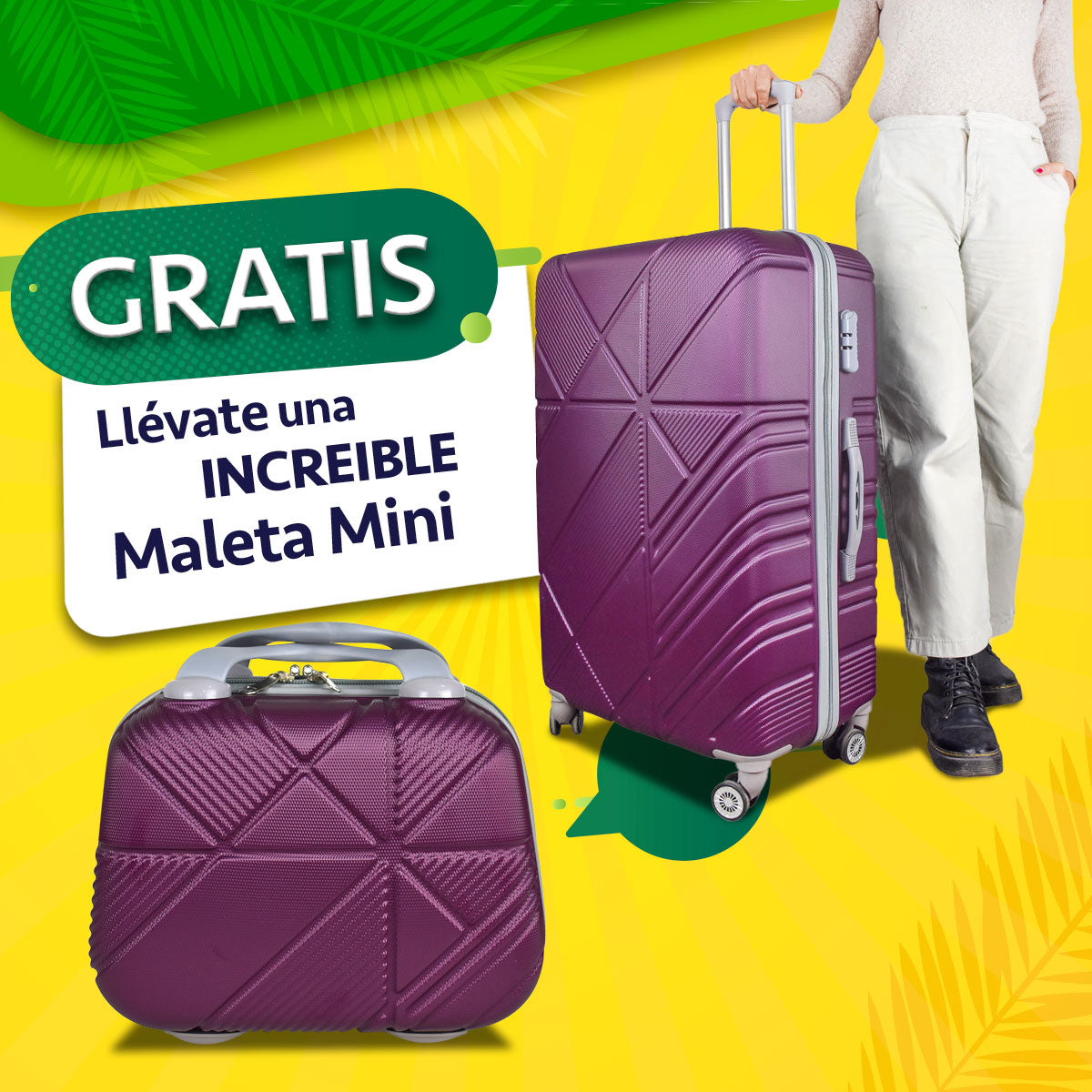 Set Maleta Grape Grande 75cm + Maleta de Mano 25cm GRATIS!