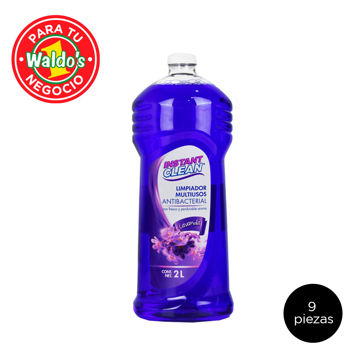 Instant Clean Antibacterial Lavanda 2Lt (9 Piezas)