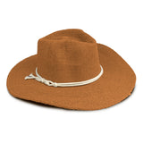 Sombrero de Paja color Naranja con Cinta Beige