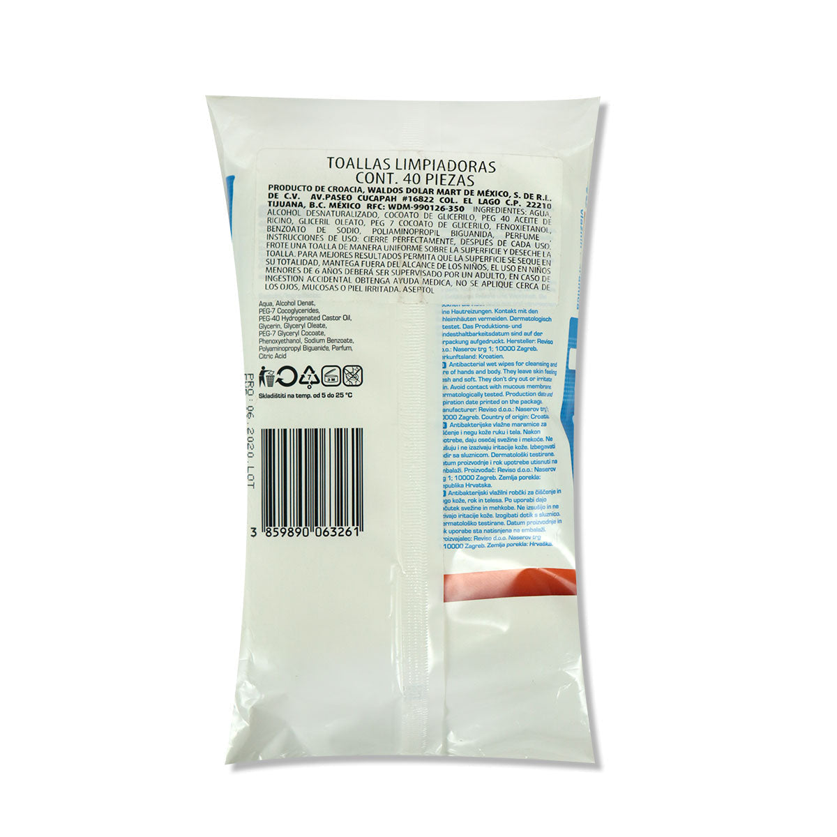 2 Paquetes de Toallas Antibacteriales Aseptol x $9.99