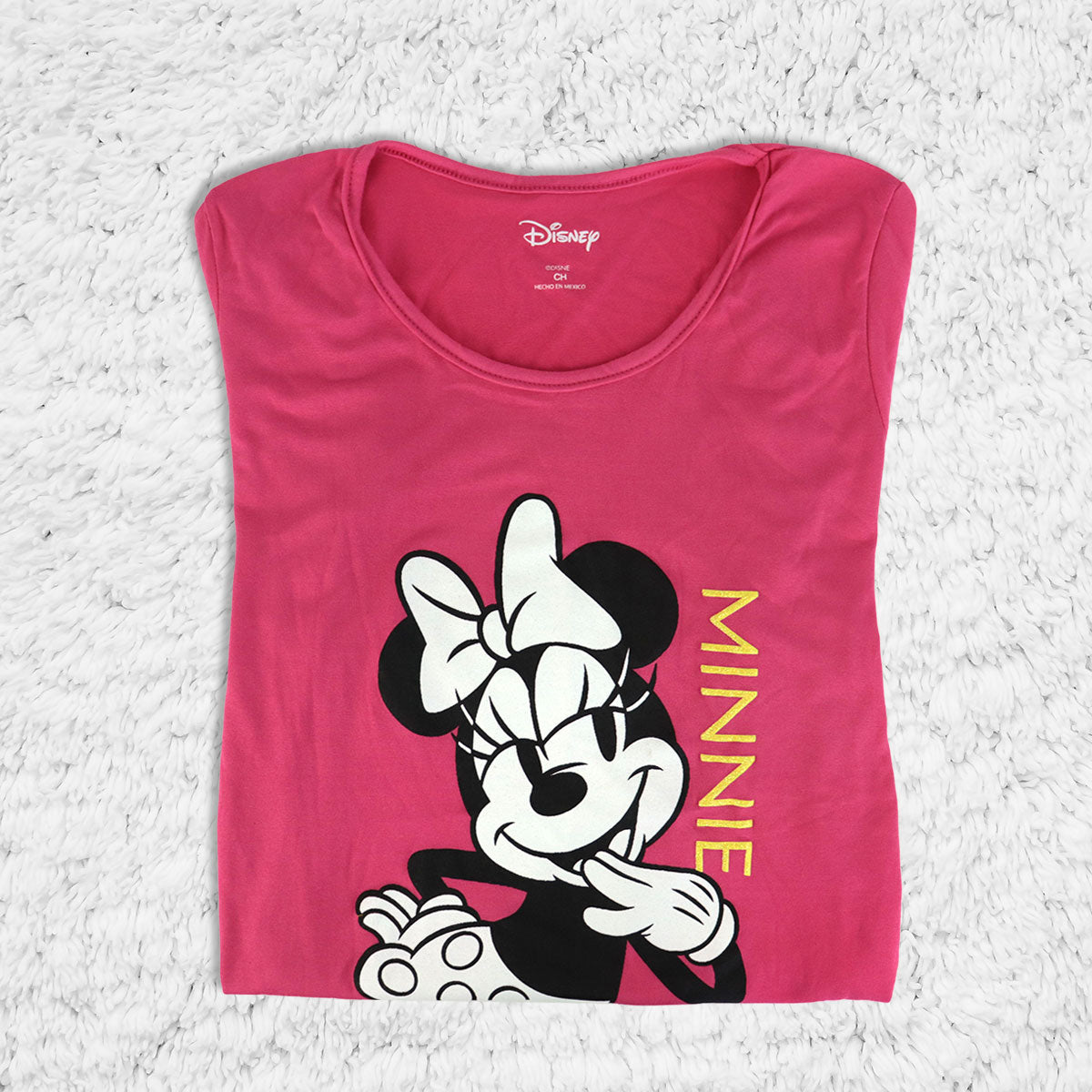 Disney - Playera Manga Corta, Minnie Mouse, Color Fucsia