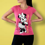 Disney - Playera Manga Corta, Minnie Mouse, Color Fucsia