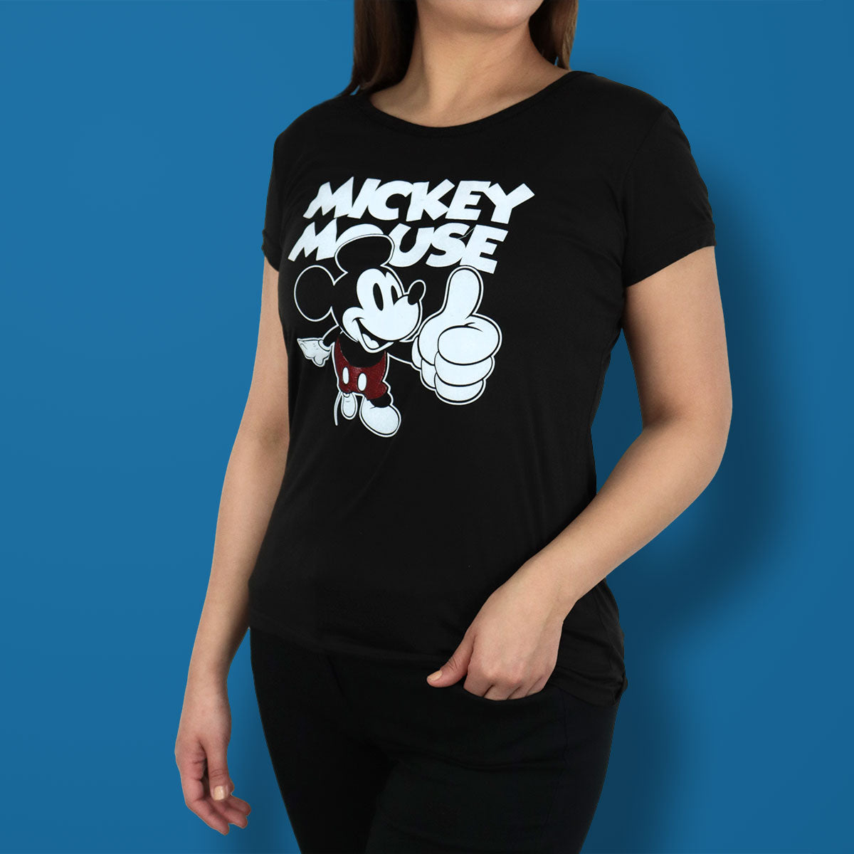 Disney - Playera Manga Corta, Mickey Mouse, Color Negro