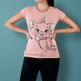 Disney - Playera Manga Corta, Marie Cat, Color Rosa