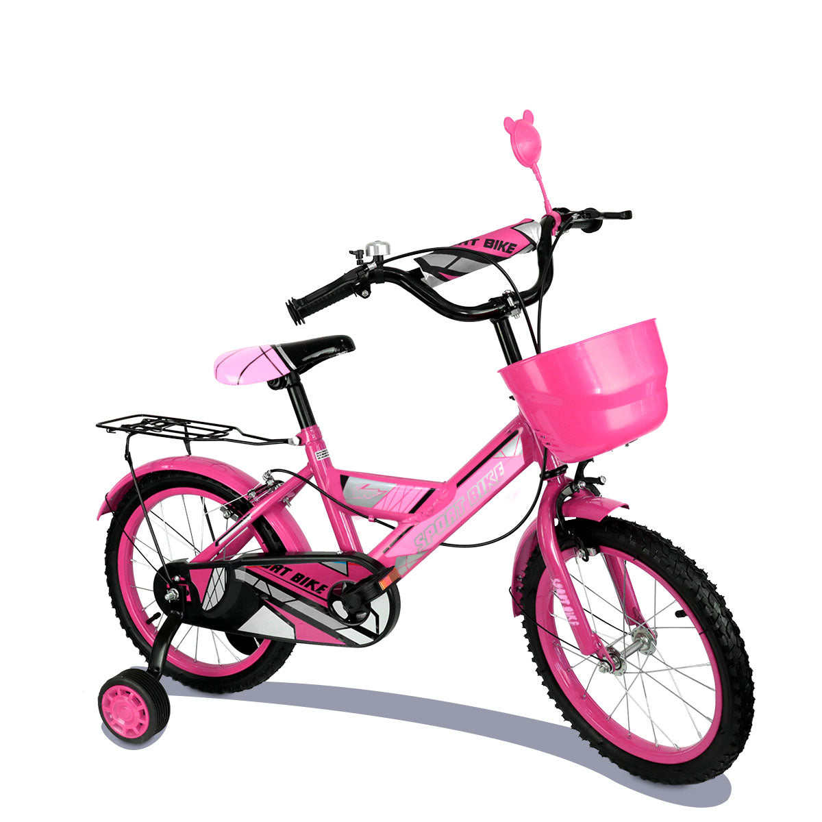 Bicicleta Rodada 16 para Niño, Ruedas de Apoyo, Color Rosa