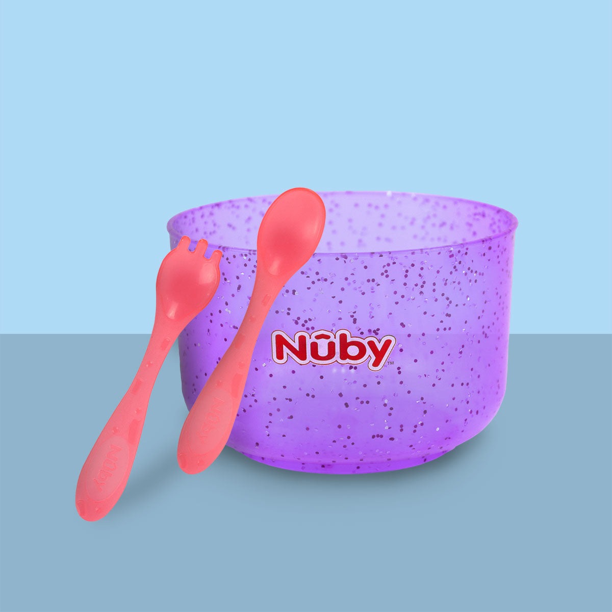 Tazón con Cuchara Nuby Sparks Morado