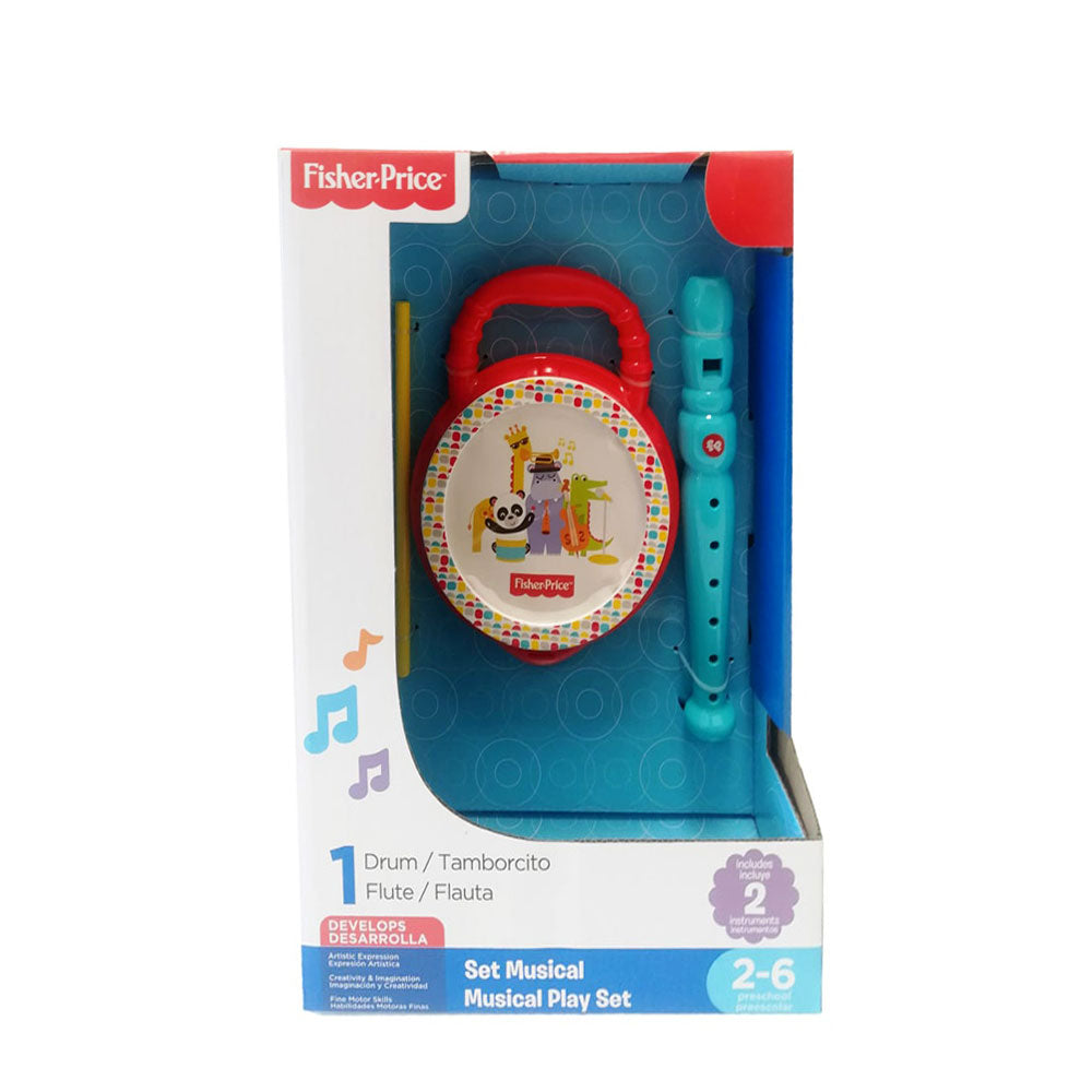 Set Musical Flauta y Tambor Fisher Price, 2 Piezas