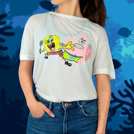 Playera de Bob Esponja y Patricio Unisex, Blanco