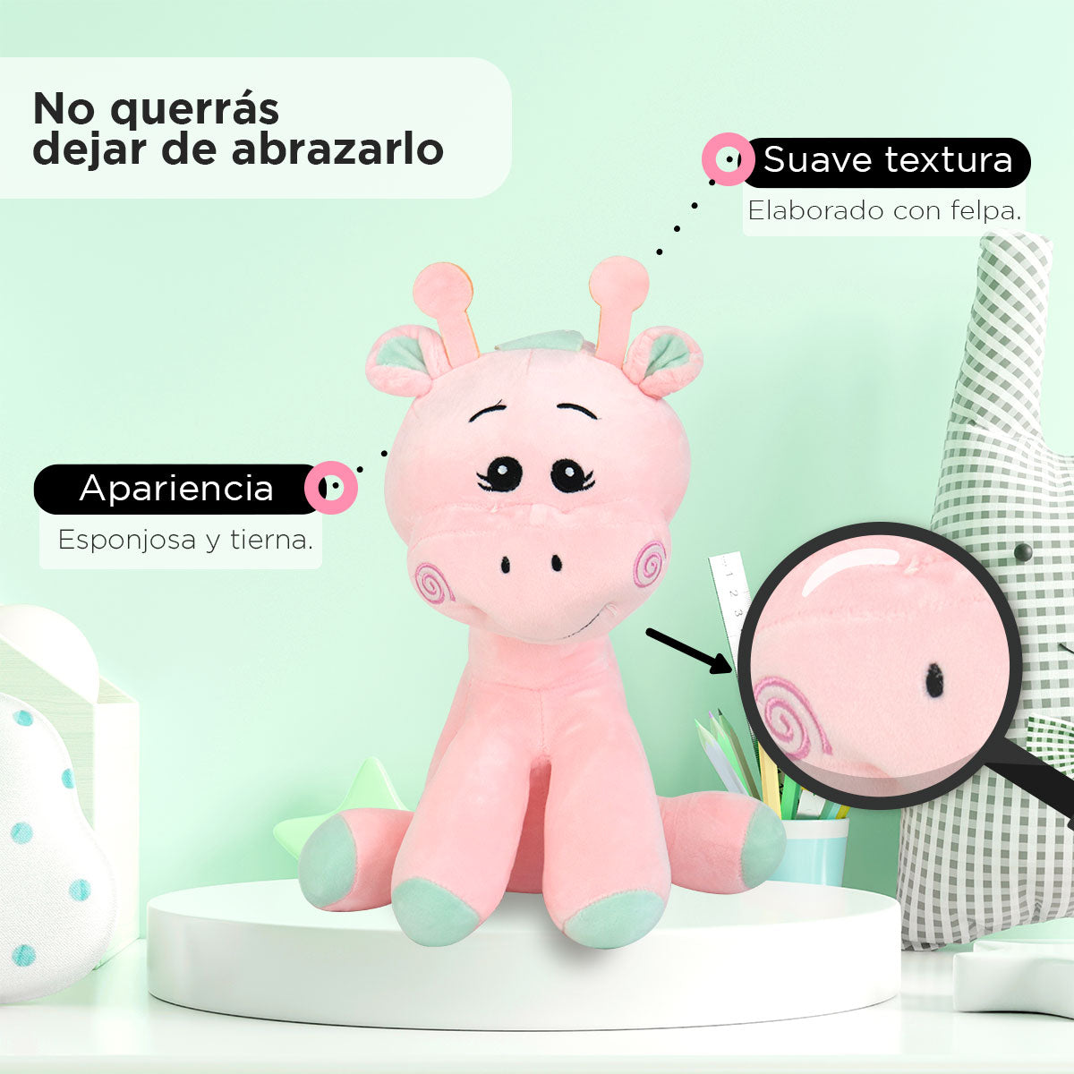 Jirafa Rosa de Peluche