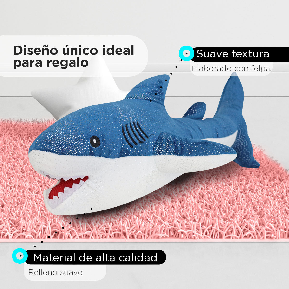 Tiburón de Peluche Azul Marino