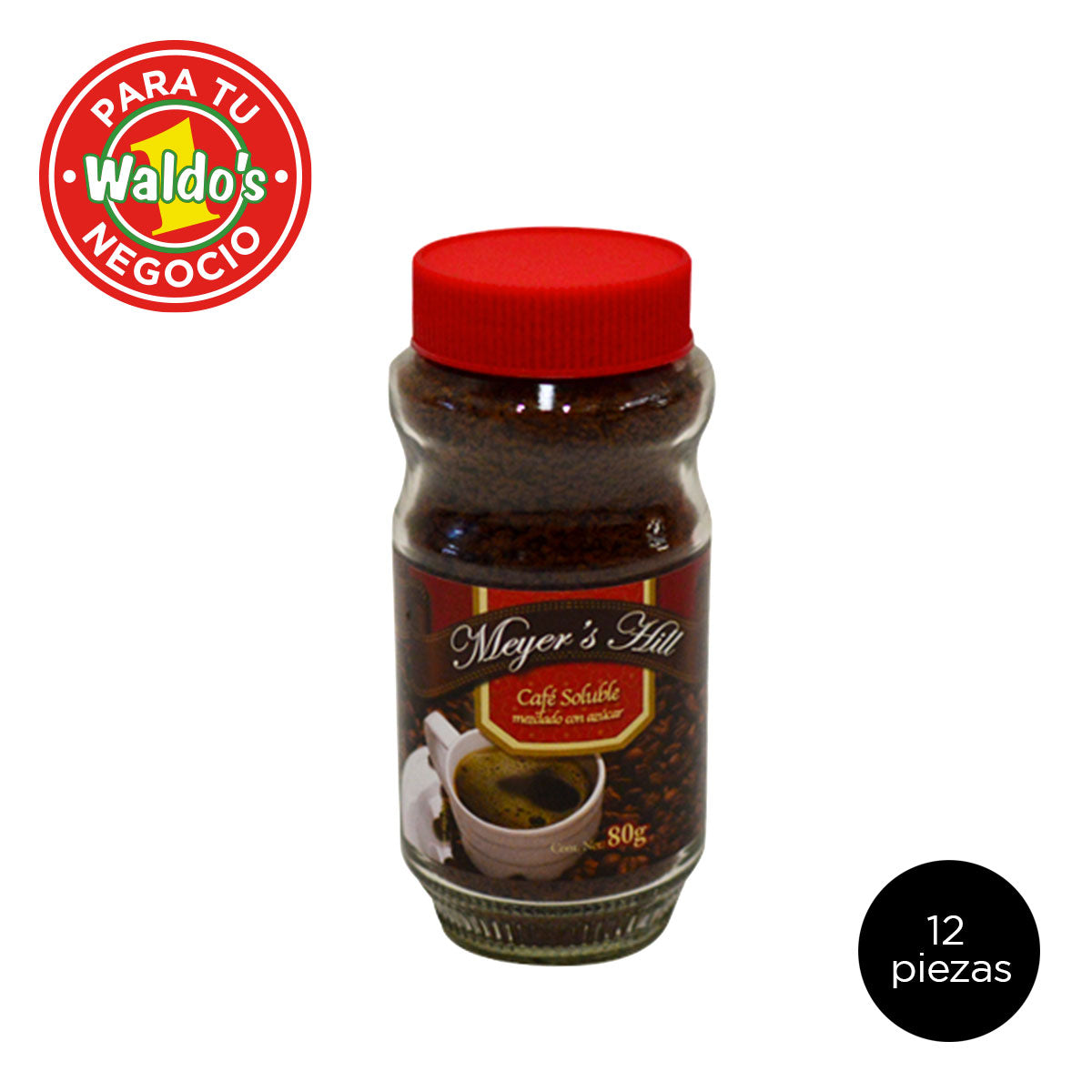 12 Frascos de Café Soluble Meyers Hill, 80 Gr c/u, Mayoreo