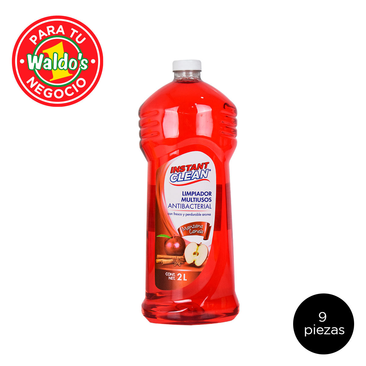 Mayoreo Instant Clean Antibacterial Manzana Canela 9 Piezas 2L