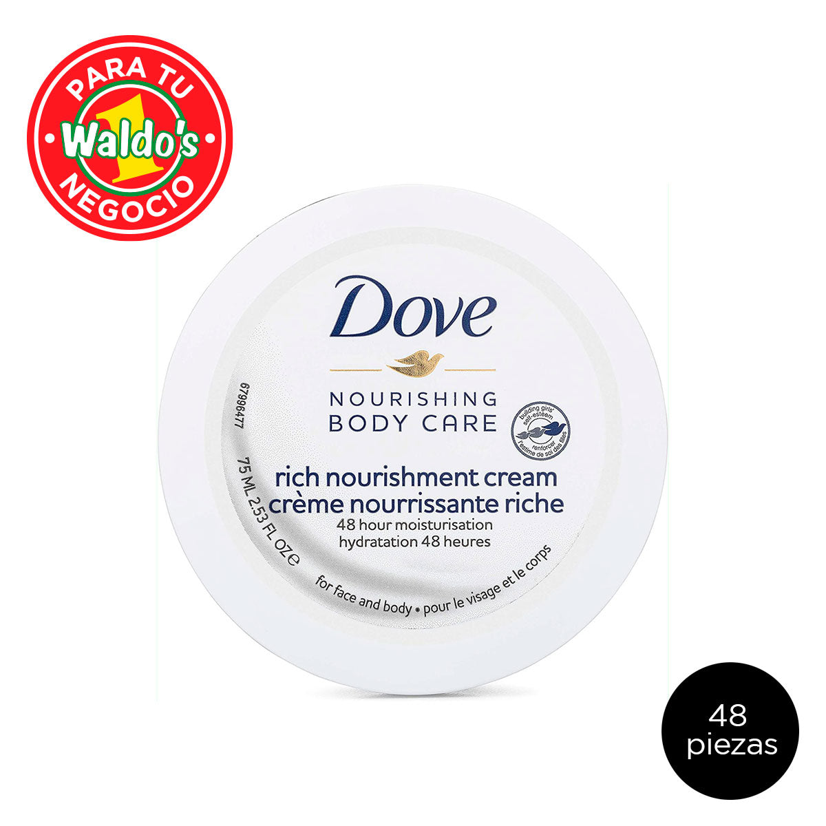 Mayoreo de Crema Dove Intensiva 48 Piezas 75ml