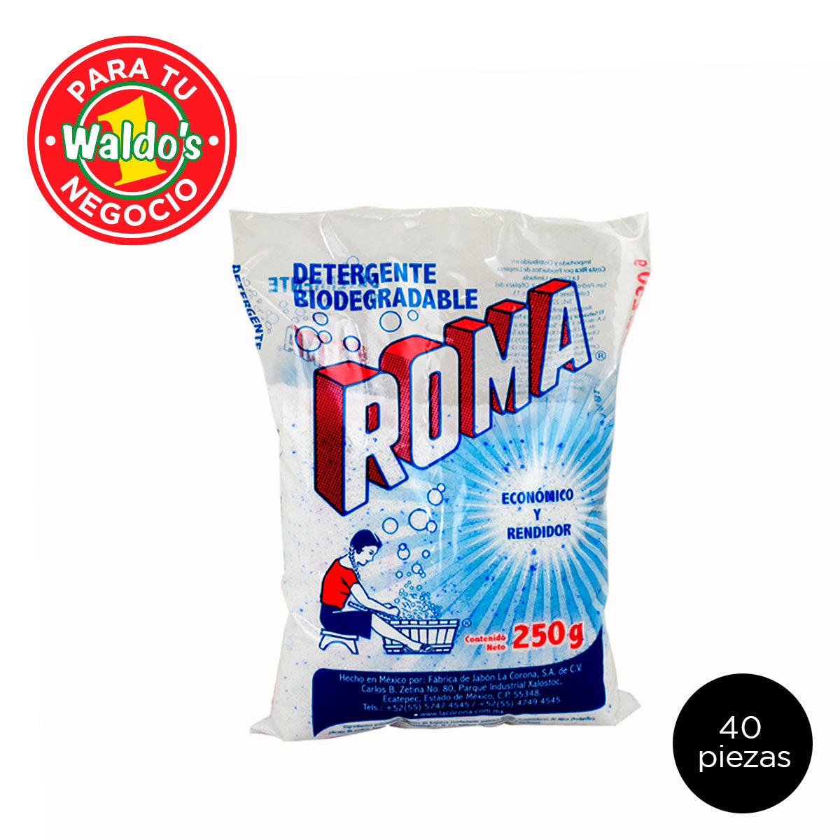 Mayoreo Jabón Roma Detergente Polvo 40 Piezas 250g