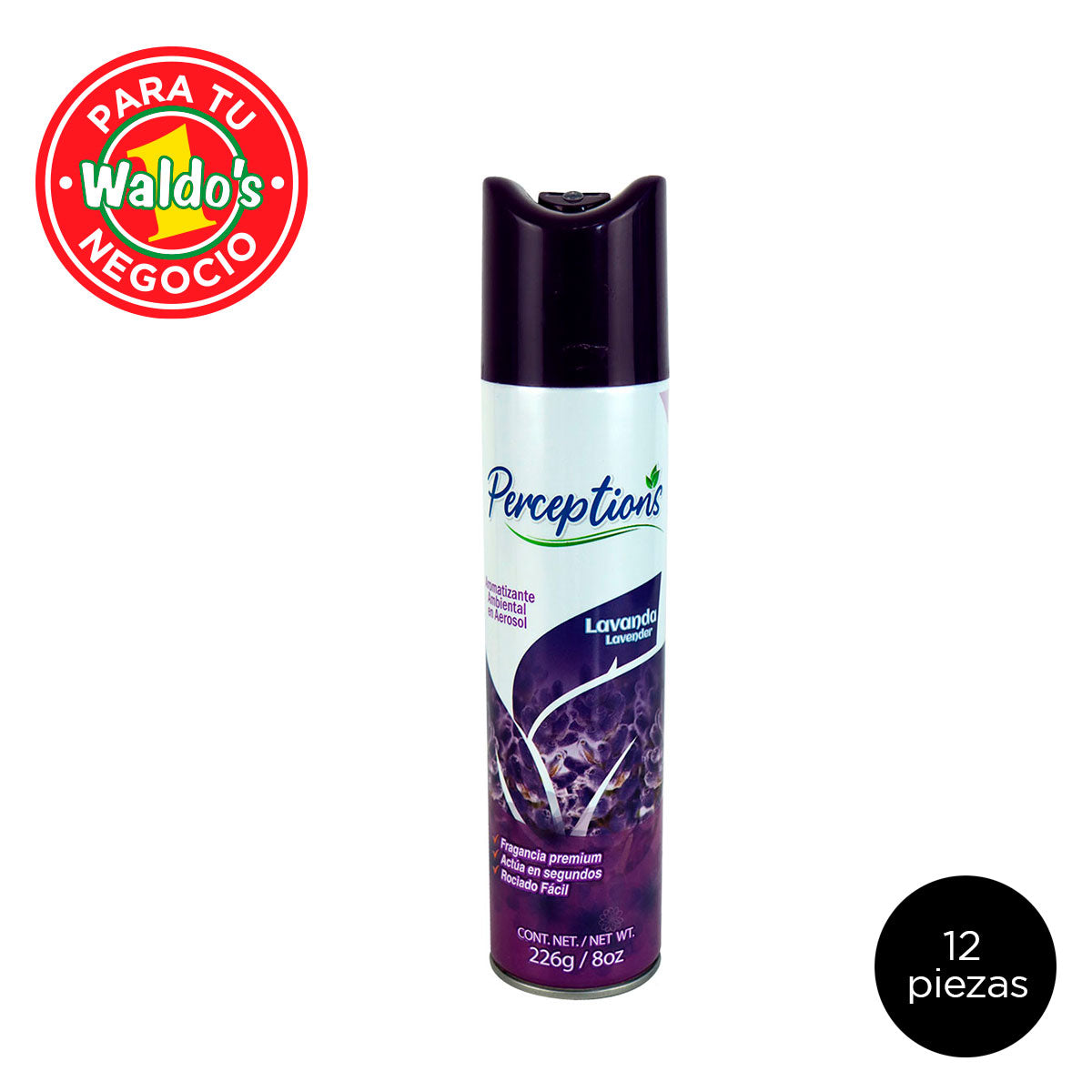 Mayoreo Aromatizante Aerosol Perceptions Lavanda 226Gr (12 Piezas)