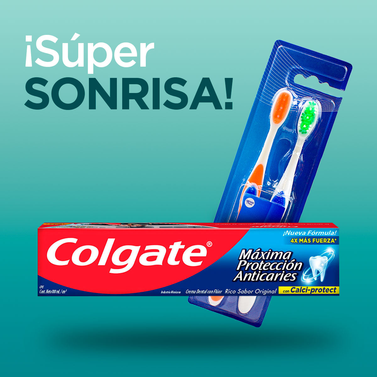 Combo Pasta Dental + Set de 2 Cepillos Dentales