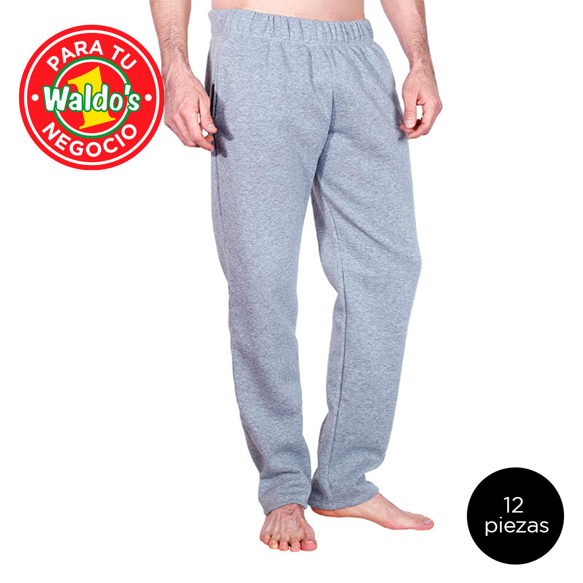 Mayoreo Pants de Felpa para Caballero Color Gris Claro, 12 Piezas