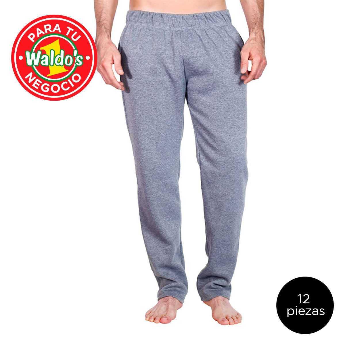 Mayoreo Pants de Felpa para Caballero Color Gris, 12 Piezas