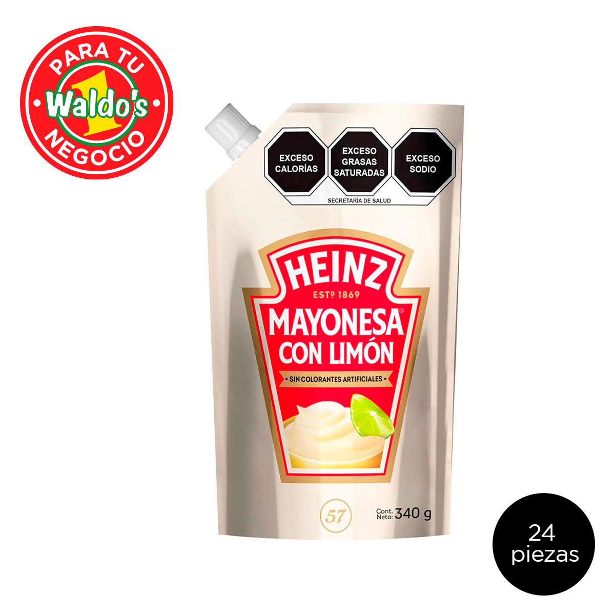 Mayoreo Heinz Mayonesa Limon Doy Pack 340 Gr (24 Piezas)