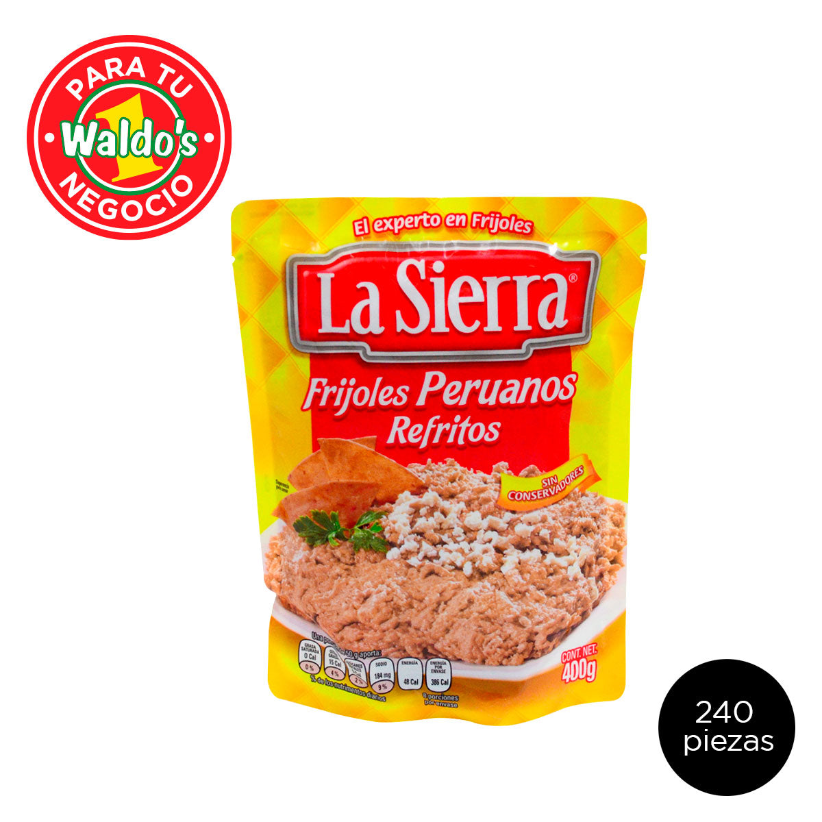 Mayoreo La Sierra Frijoles Peruanos Refritos 400 g (240 Piezas)