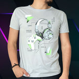 Playera Gamer para Hombre, Gris Claro