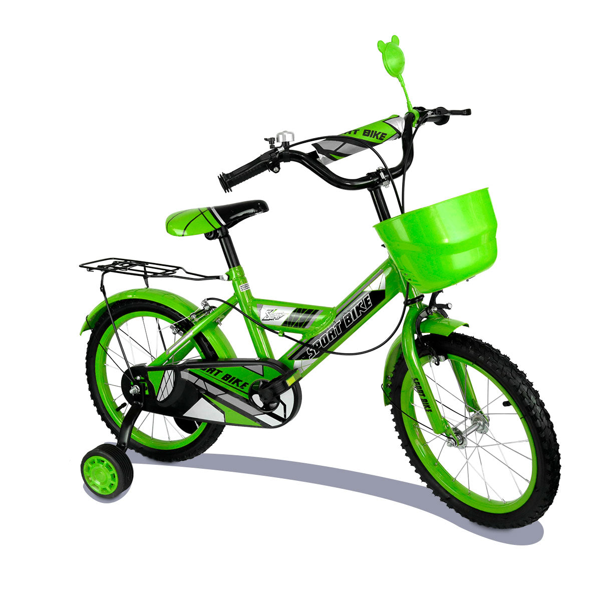 Bicicleta Rodada 16 para Niño, Ruedas de Apoyo Color Verde